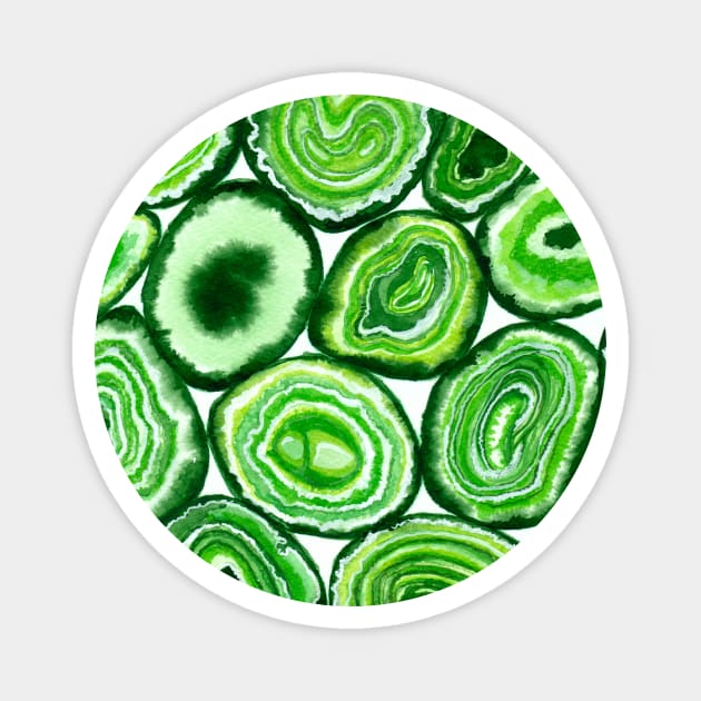 Green agate pattern Magnet by katerinamk